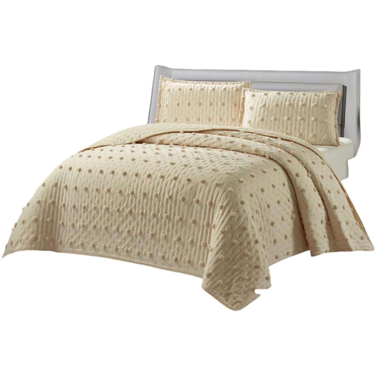 GENERICO - CUBRECAMA QUILT TUFTING DE LUJO SUAVE KING