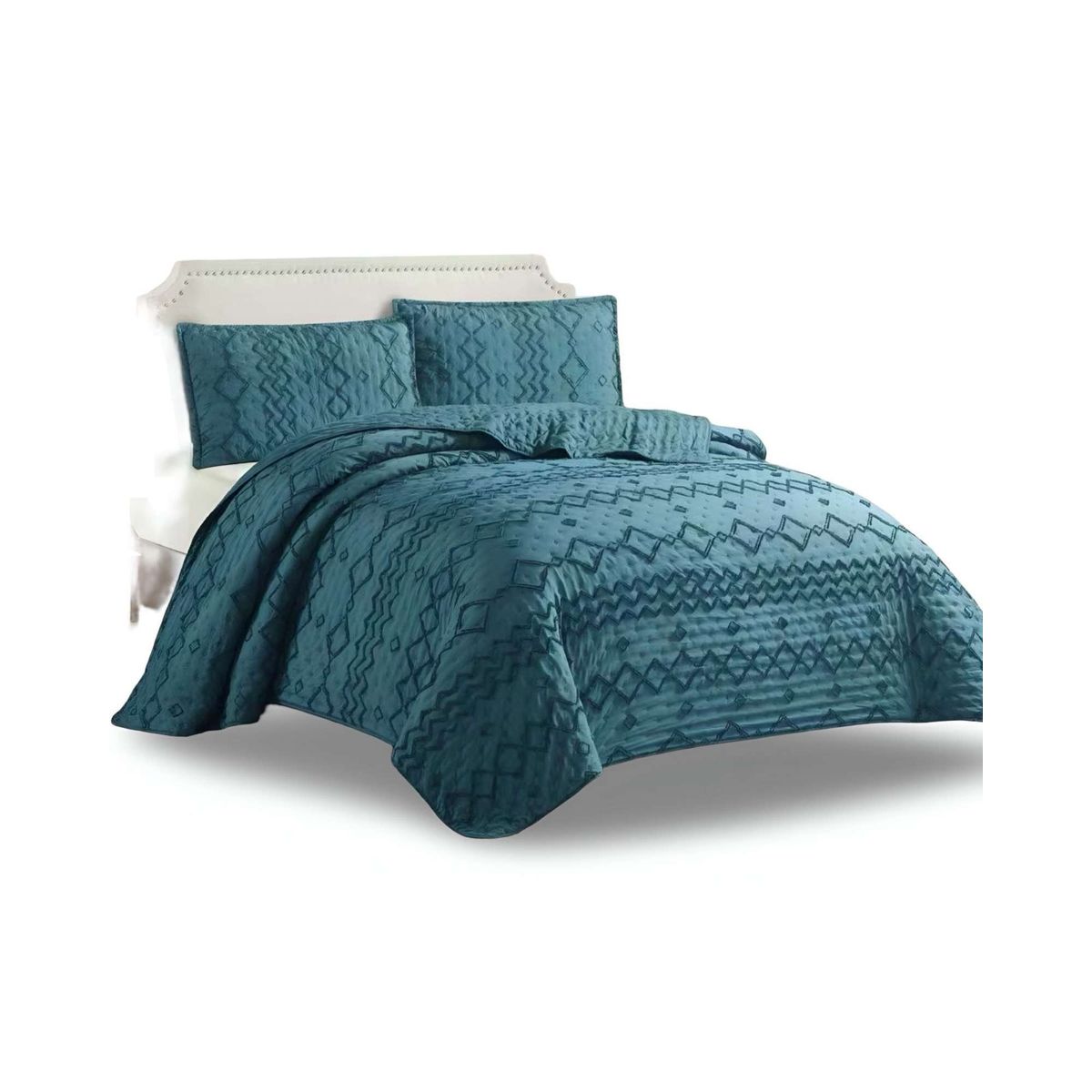 GENERICO - CUBRECAMA QUILT TUFTING DE LUJO SUAVE PLAZA Y MEDIA