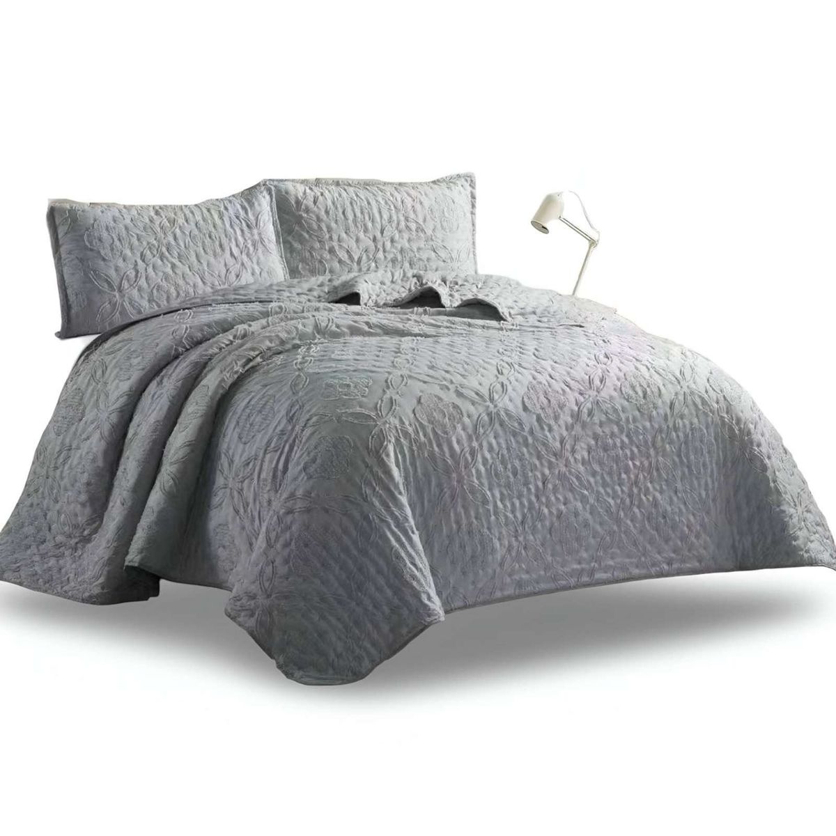 GENERICO - CUBRECAMA QUILT TUFTING DE LUJO SUAVE PLAZA Y MEDIA