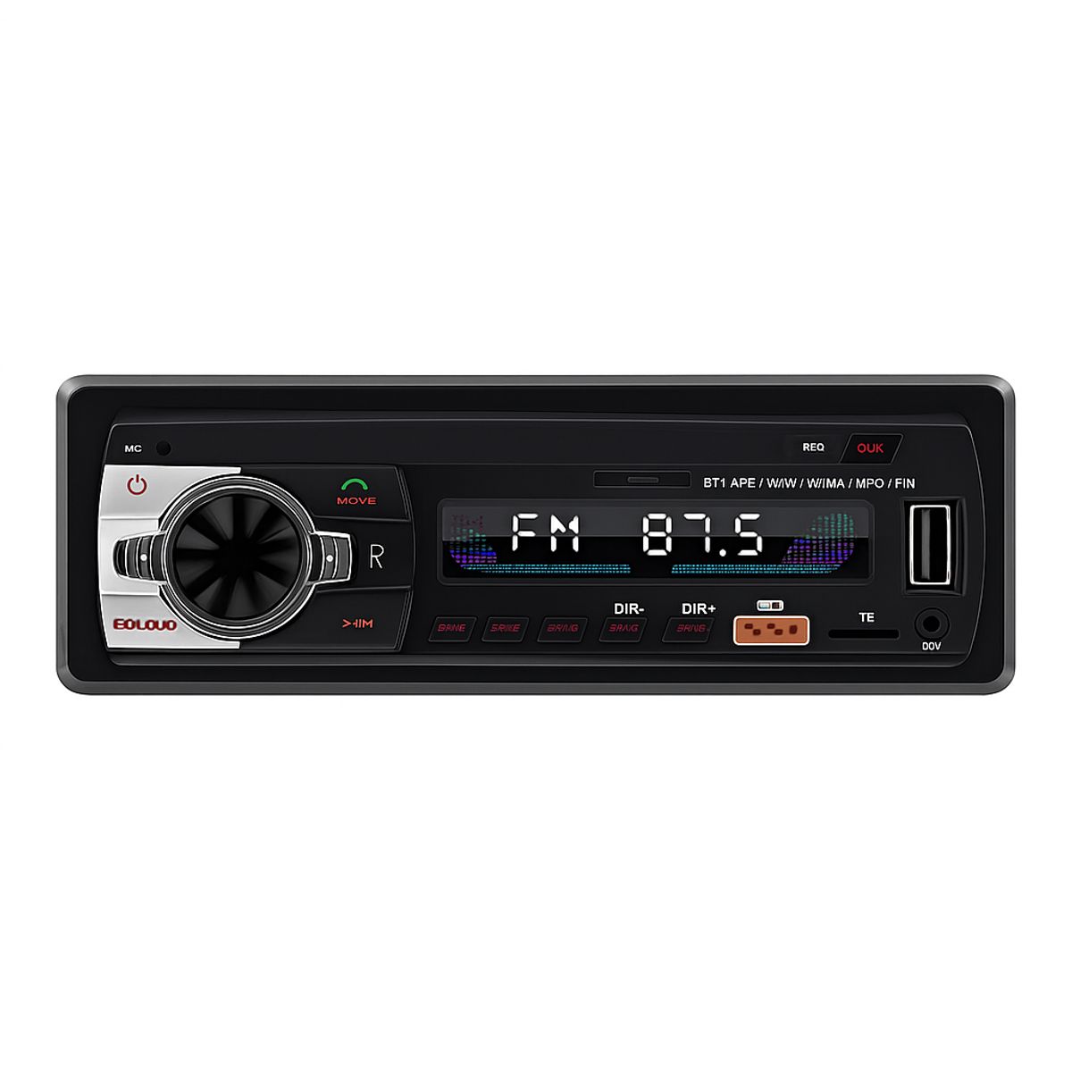 GENERICO - Radio Auto 1 DIN Bluetooth - 4x60W MP3 USB MicroSD Aux - Panel Desmontable