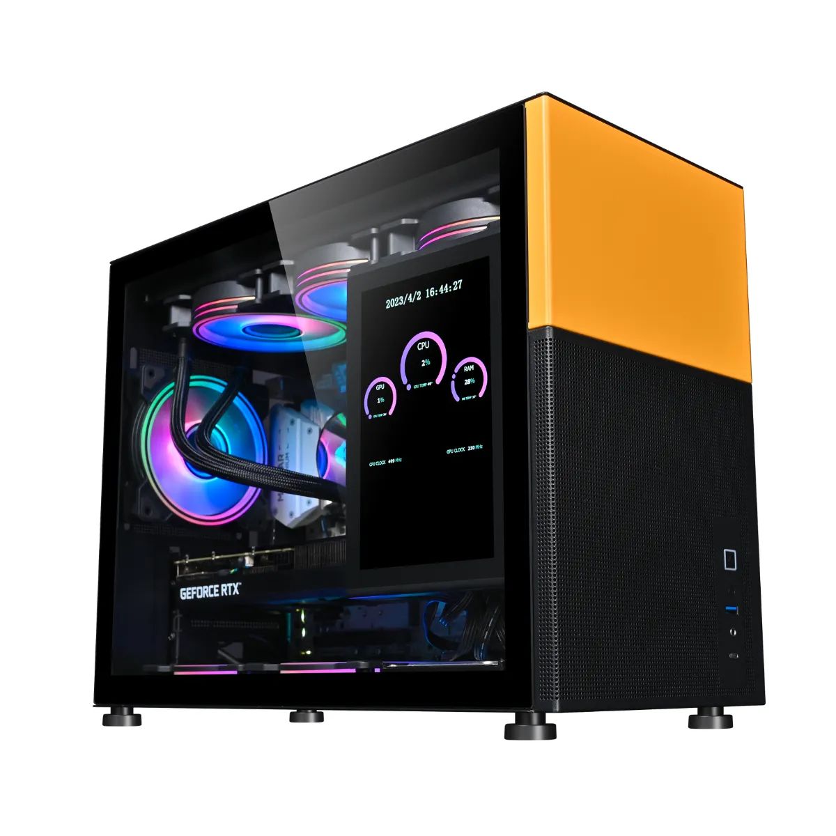 KRONOS - Gabinete Kronos Magic Pantalla Modular mATX USB 3.0 Vidrio Negro