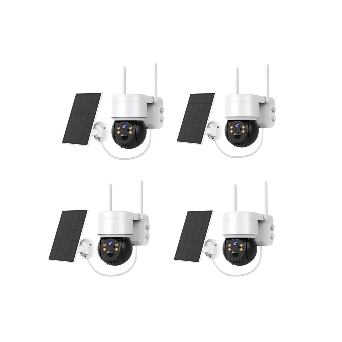 GENERICO - Cámara Solar Ip1080 Inalámbrica 360 Pack X4