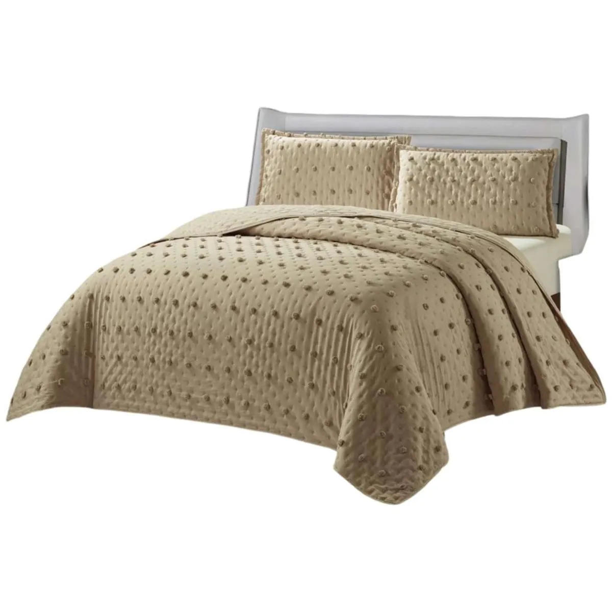 GENERICO - COBERTOR COLCHA QUILT TUFTING DE LUJO SUAVE PLAZA Y MEDIA