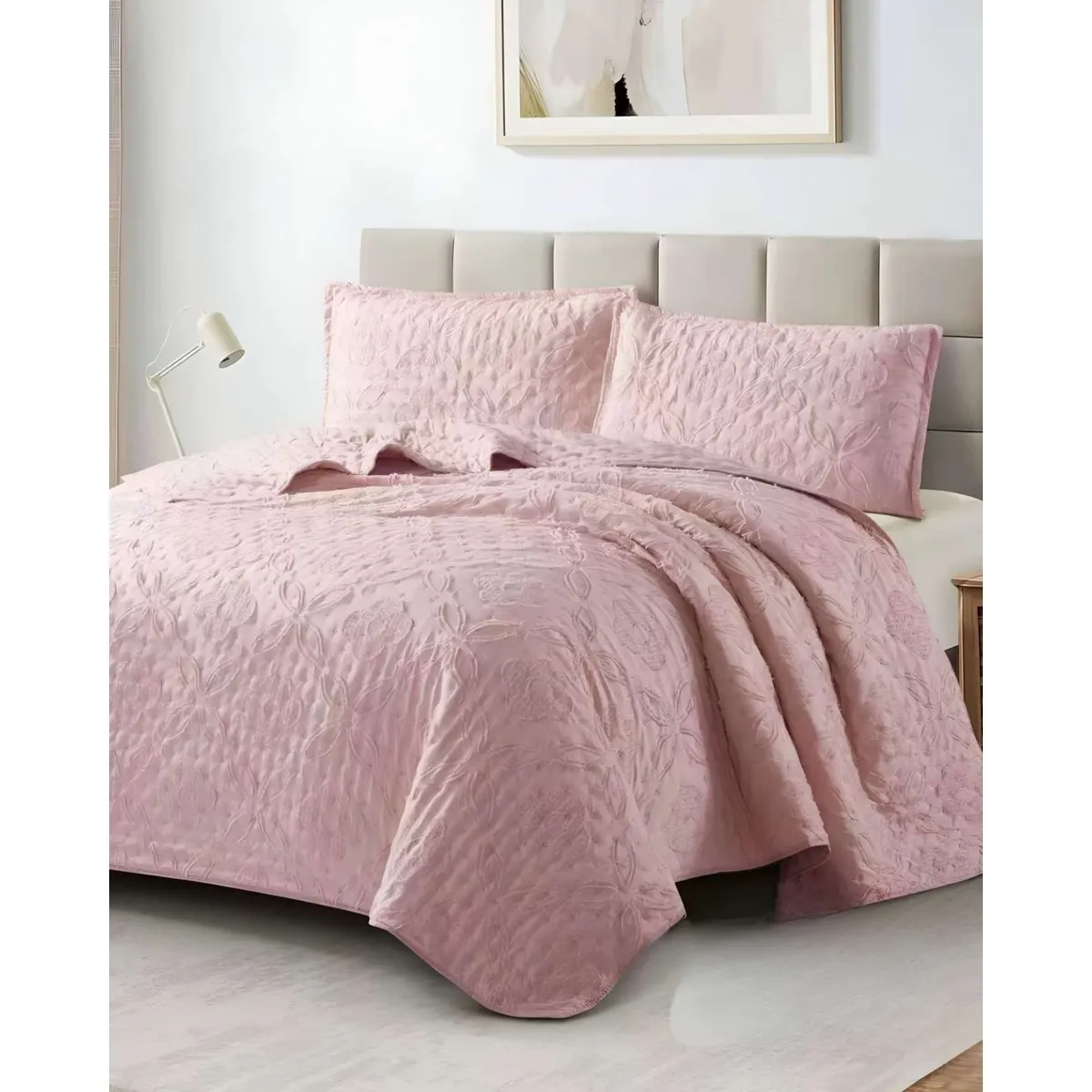 GENERICO - COBERTOR COLCHA QUILT TUFTING DE LUJO SUAVE 2 PLAZAS