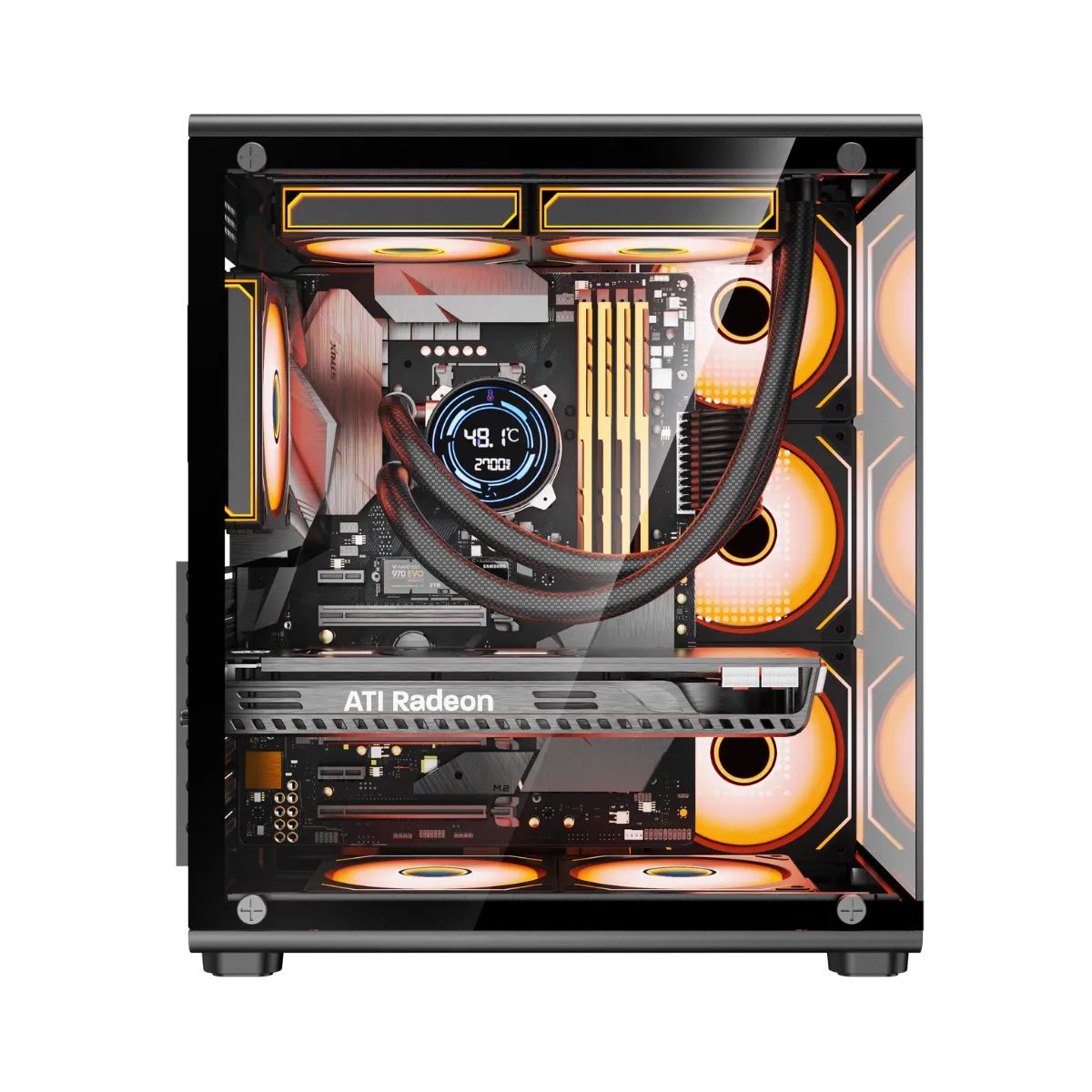 KRONOS - Gabinete Gamer Kronos Glazex ATX Vidrio Templado 3Fan ARG