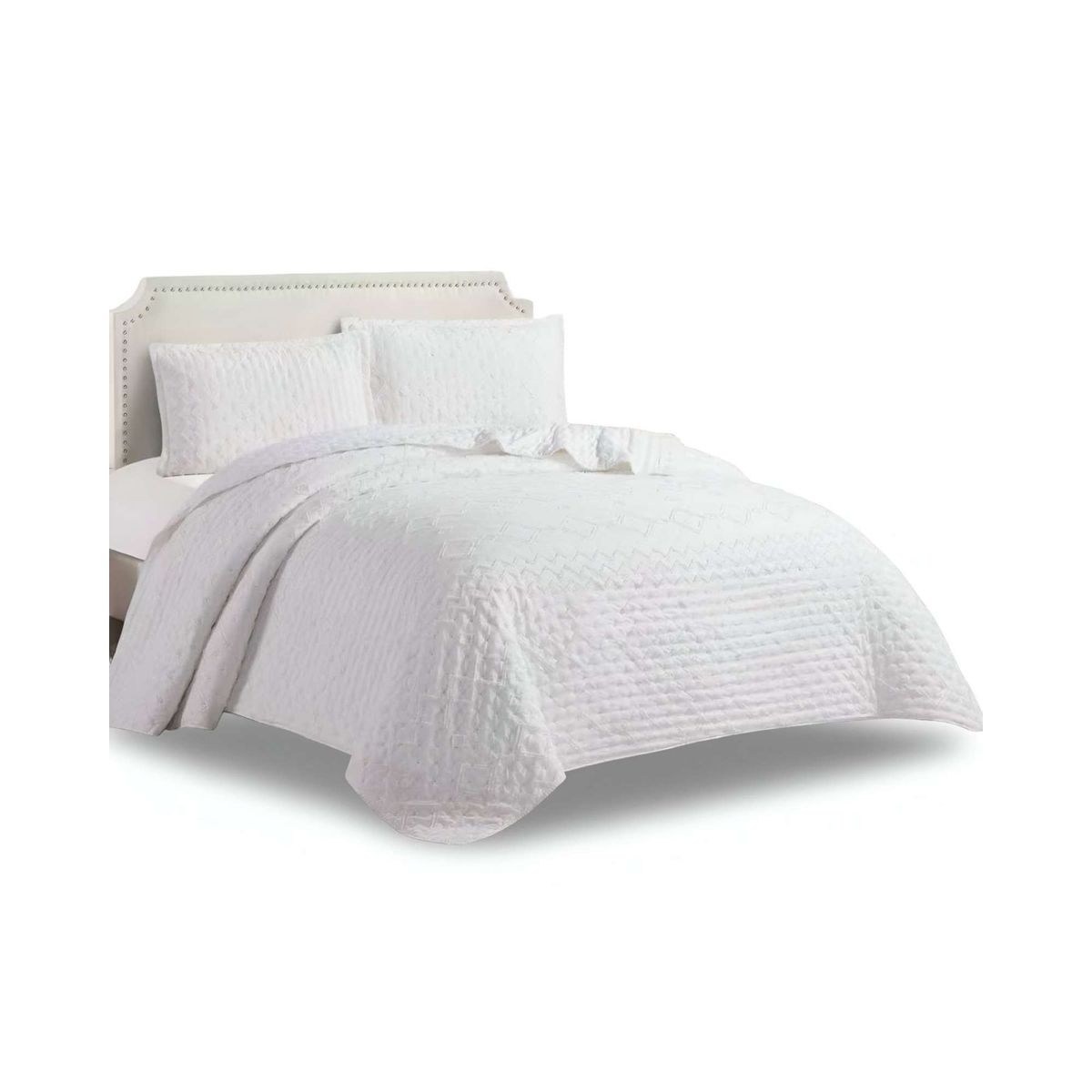 GENERICO - CUBRECAMA QUILT TUFTING DE LUJO SUAVE PLAZA Y MEDIA