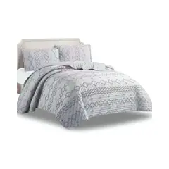 GENERICO - CUBRECAMA QUILT TUFTING DE LUJO SUAVE PLAZA Y MEDIA