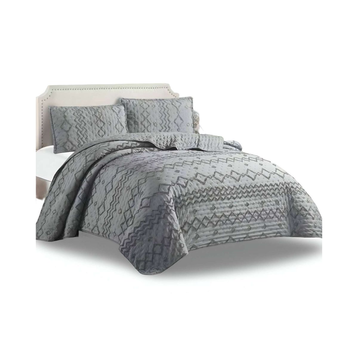 GENERICO - CUBRECAMA QUILT TUFTING DE LUJO SUAVE 2 PLAZAS