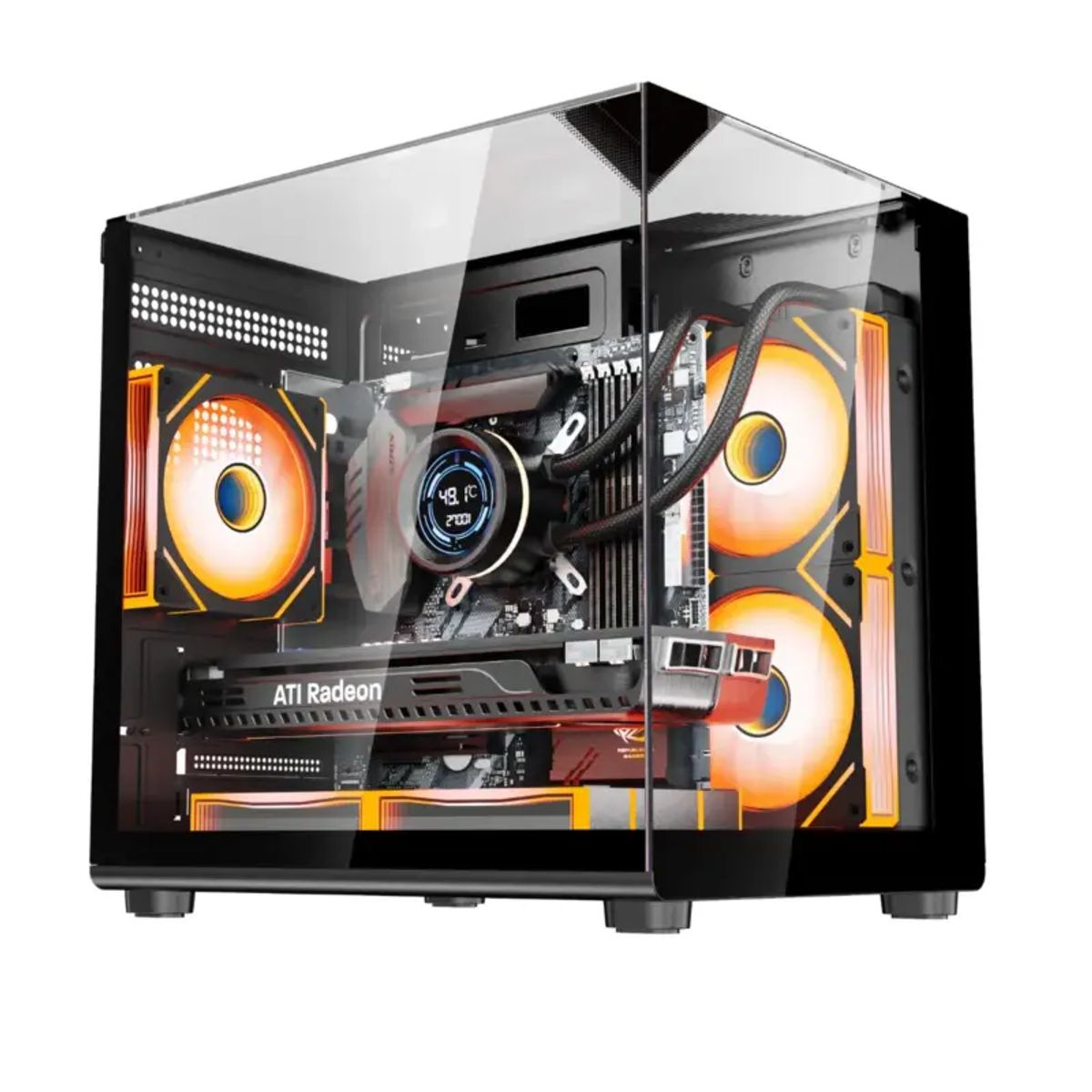 KRONOS - Gabinete Kronos Onyx, MATX, Vidrio Templado USB 3.0 3Fan ARGB