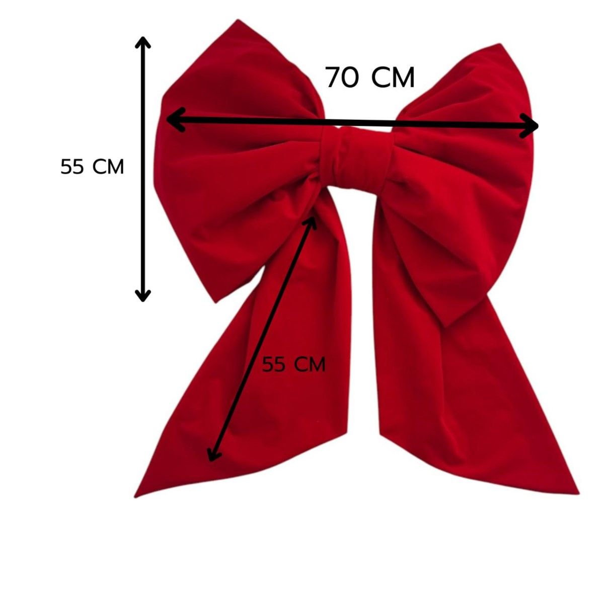 GENERICO - Lazo Gigante para Árbol de Navidad Decoración Adorno Rojo