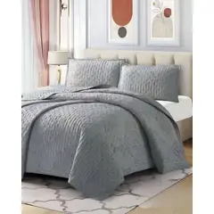GENERICO - COBERTOR COLCHA QUILT TUFTING DE LUJO SUAVE 2 PLAZAS