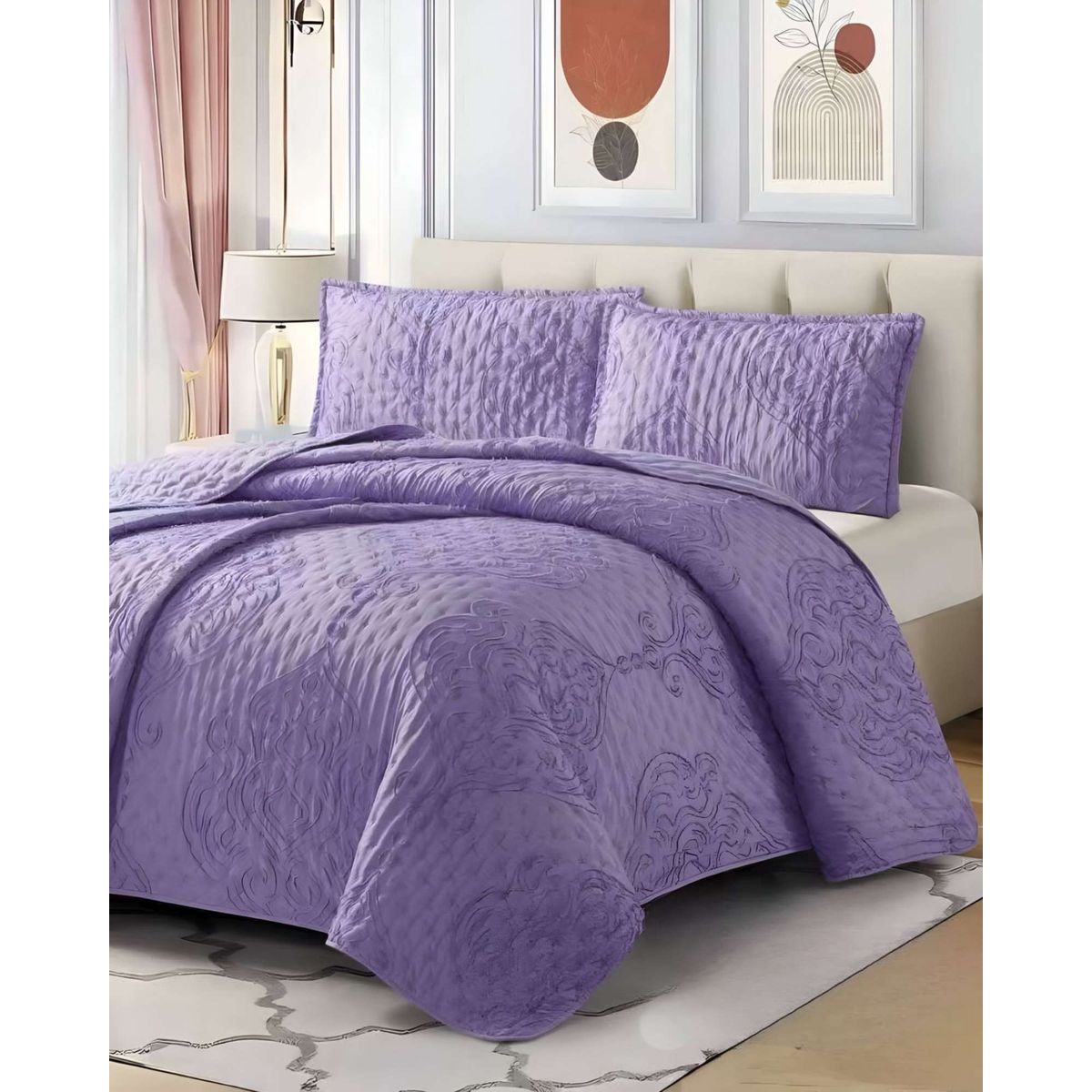 GENERICO - COBERTOR COLCHA QUILT TUFTING DE LUJO SUAVE KING