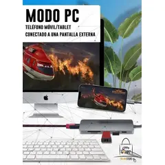 GENERICO - Adaptador Hub Usb-c 6 en 1 (hdmi,2x Usb 3.0, Tf, Sd, Usb-c)