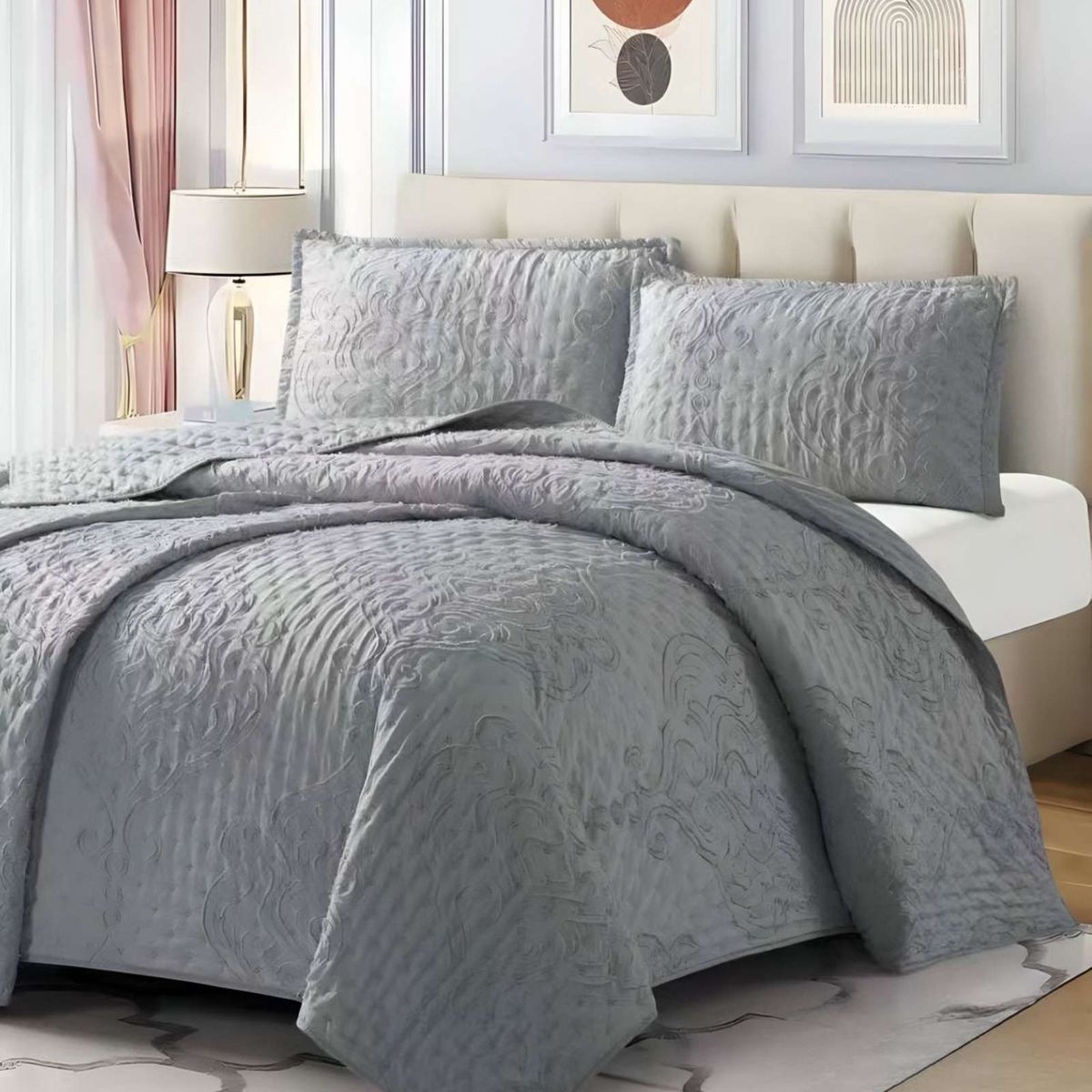 GENERICO - COBERTOR COLCHA QUILT TUFTING DE LUJO SUAVE KING