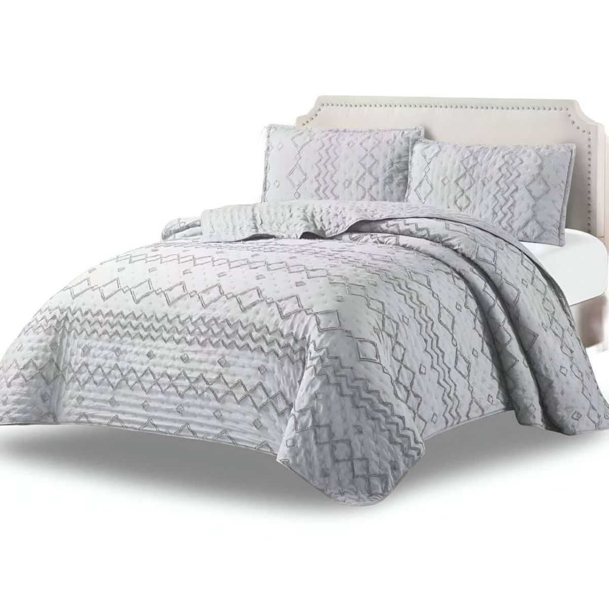 GENERICO - COBERTOR COLCHA QUILT TUFTING DE LUJO SUAVE PLAZA Y MEDIA