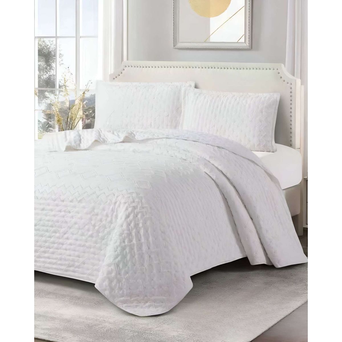 GENERICO - COBERTOR COLCHA QUILT TUFTING DE LUJO SUAVE 2 PLAZAS
