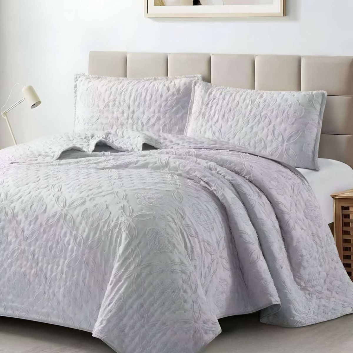 GENERICO - COBERTOR COLCHA QUILT TUFTING DE LUJO SUAVE 2 PLAZAS