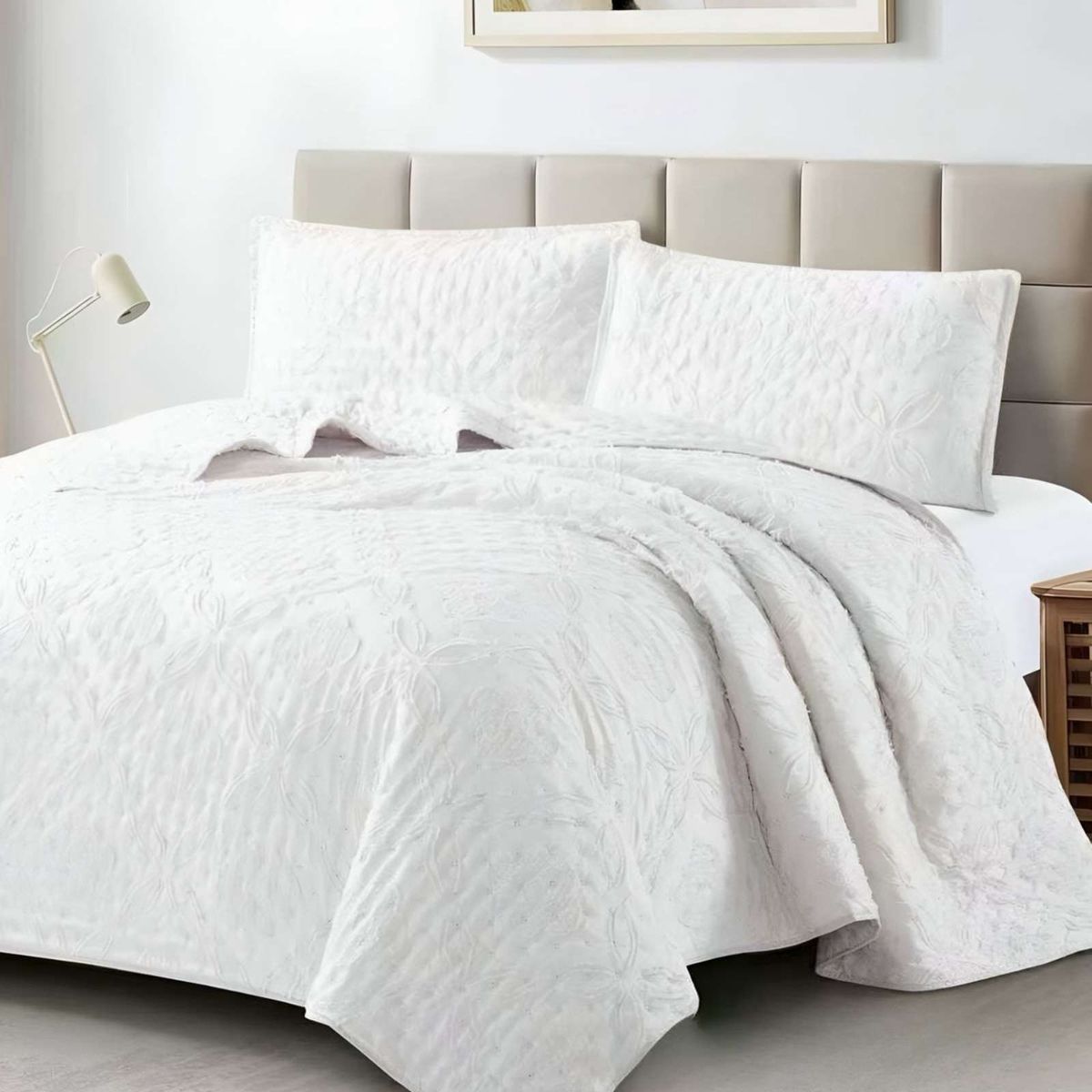 GENERICO - COBERTOR COLCHA QUILT TUFTING DE LUJO SUAVE 2 PLAZAS