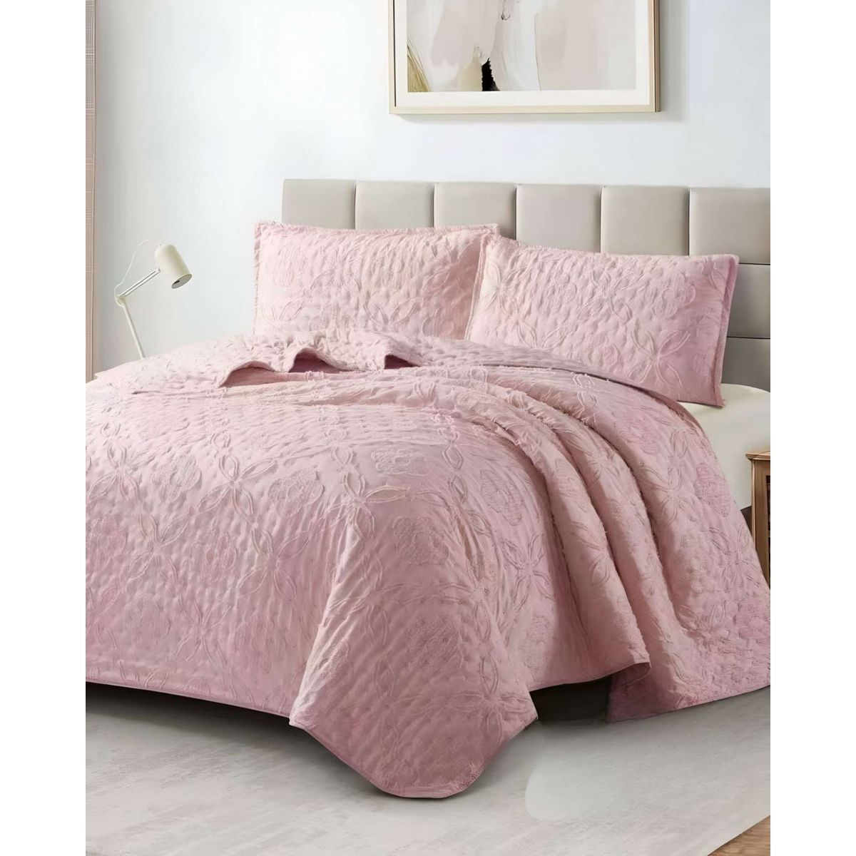GENERICO - COBERTOR COLCHA QUILT TUFTING DE LUJO SUAVE KING