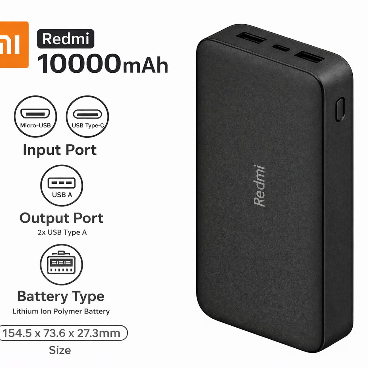 XIAOMI - Batería Externa Power Bank 10000 Mah 22.5w