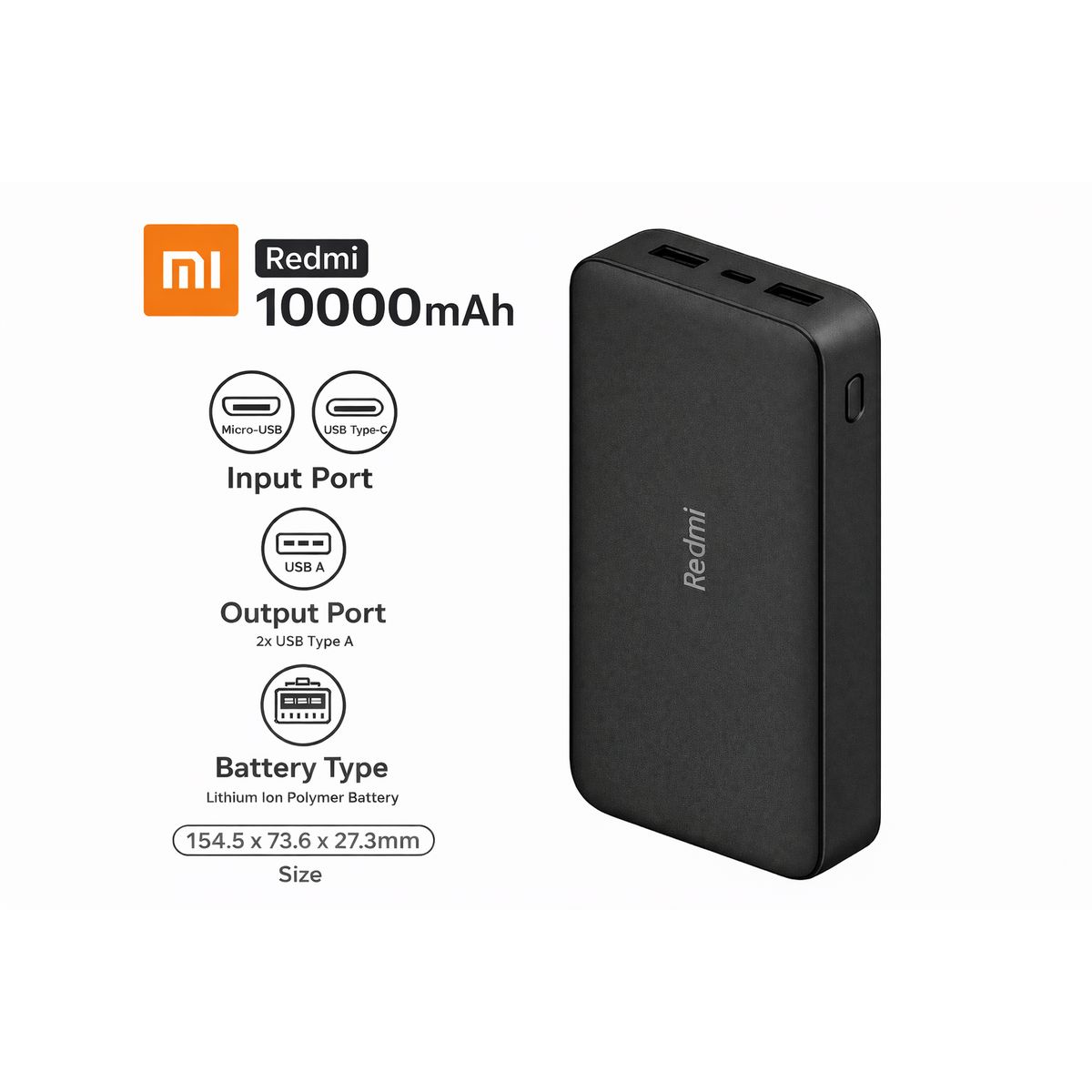 XIAOMI - Batería Externa Power Bank 10000 Mah 22.5w