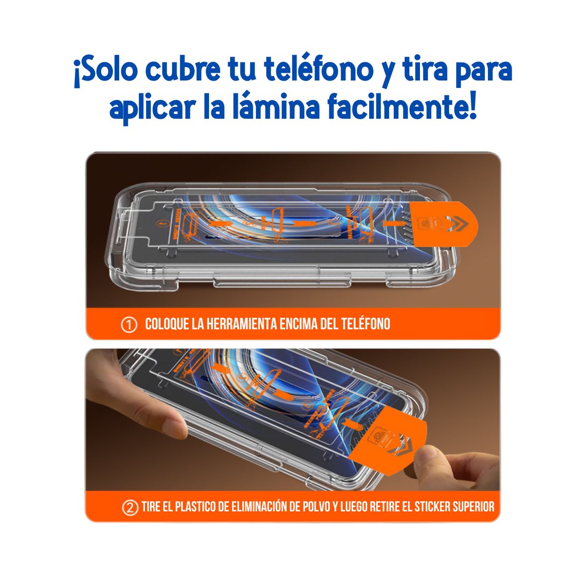 TECNOPALACE - Lámina Vidrio Para iPhone 12 ProMax Completa Con Instalador Fácil