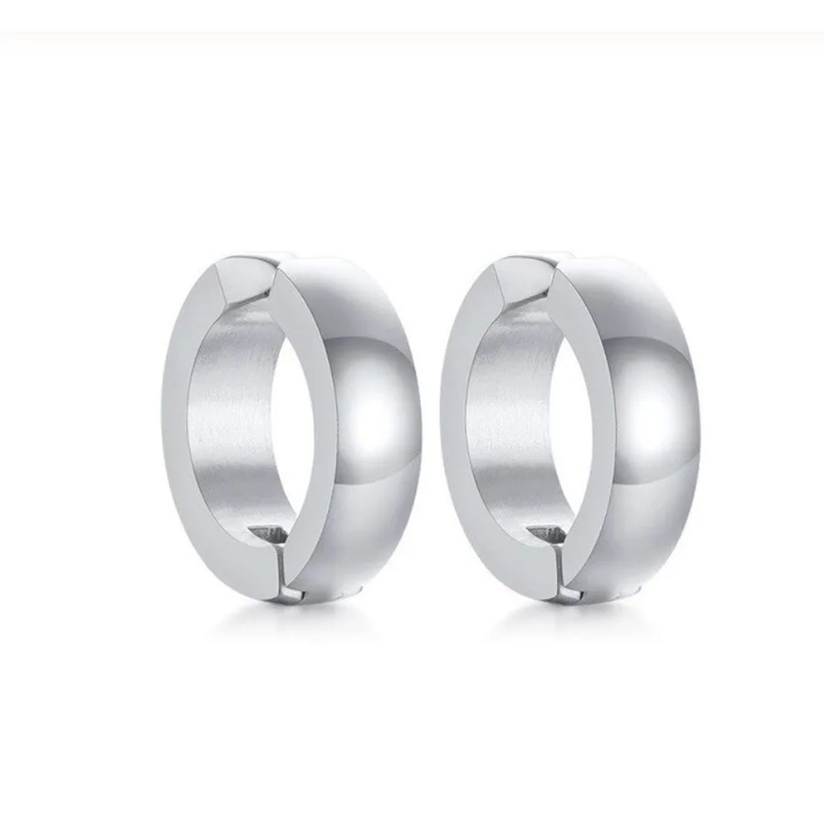 GENERICO - Aros Punk De Presion Hombre Mujer Silver Space Sin Perforación