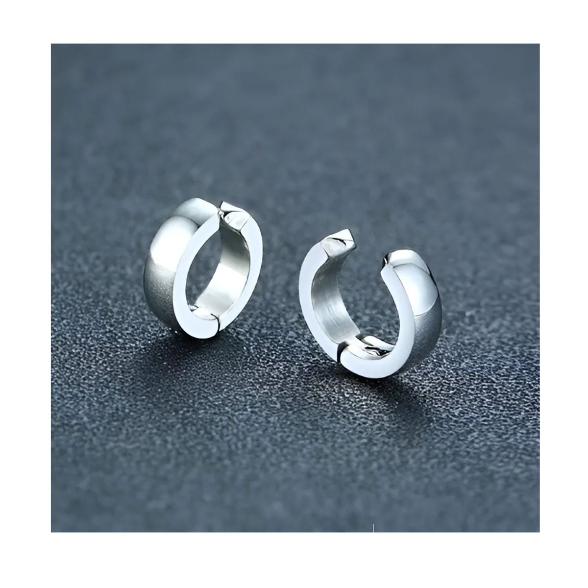 GENERICO - Aros Punk De Presion Hombre Mujer Silver Space Sin Perforación