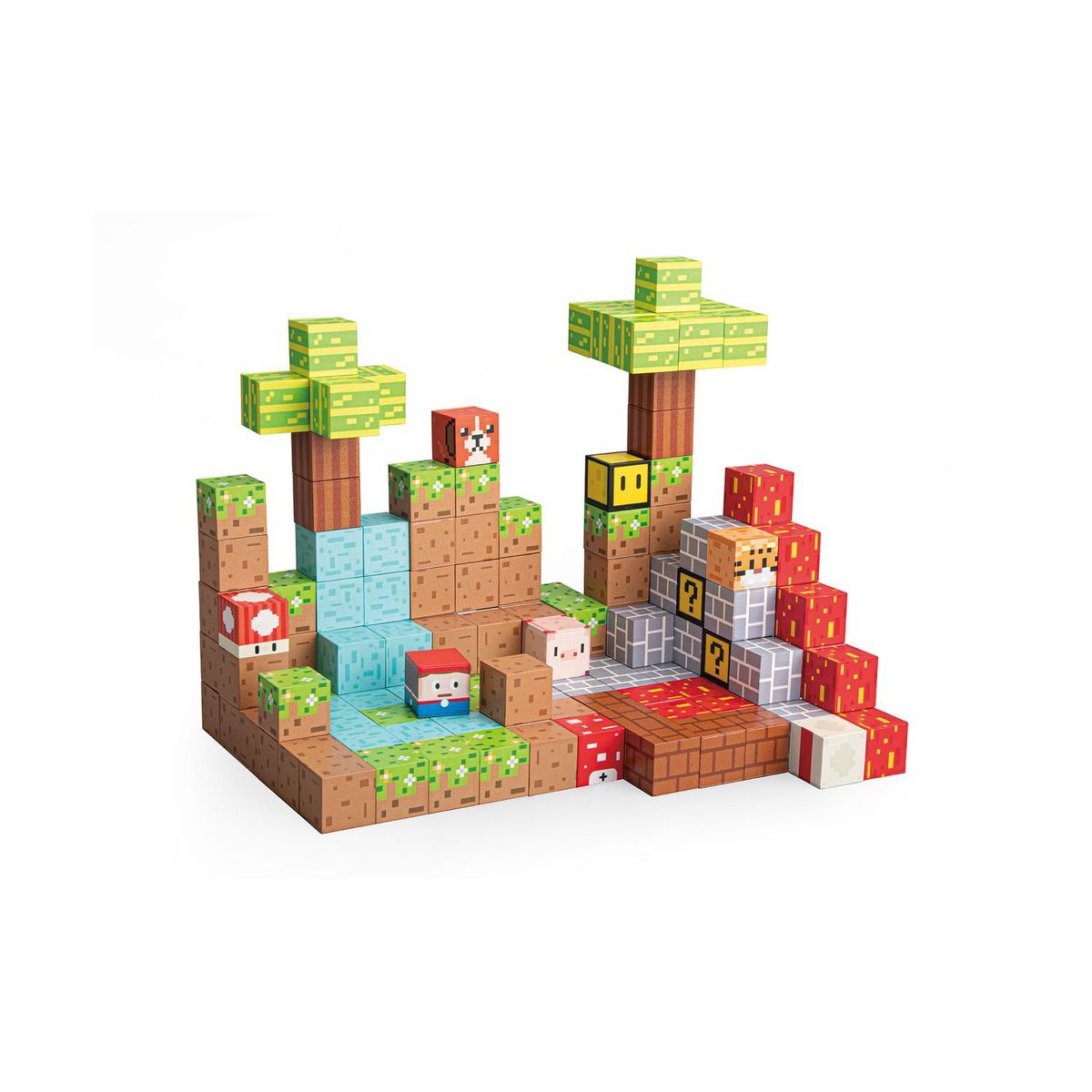 BANDU - ⁠Juego Bloques Magnéticos 146pcs MineBlocks Mapa Bandú