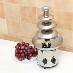 GENERICO - Cascada Fuente Chocolate Fondue 4 Niveles Acero Inoxidable Plateado