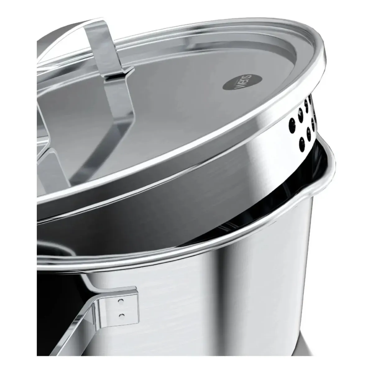 WENS - Olla Acero Inoxidable Grande  Cacerola Alta 24cm