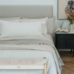 NATURALINO - Funda de Plumón Lino Blanco Super King