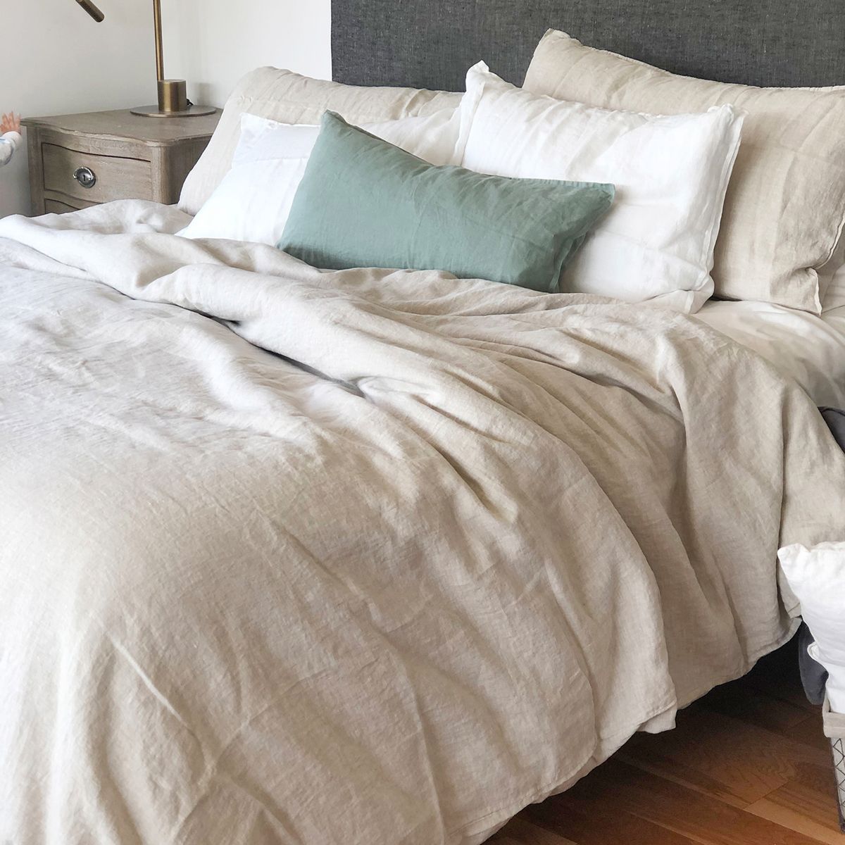 NATURALINO - Funda de Plumón Lino Blanco Super King