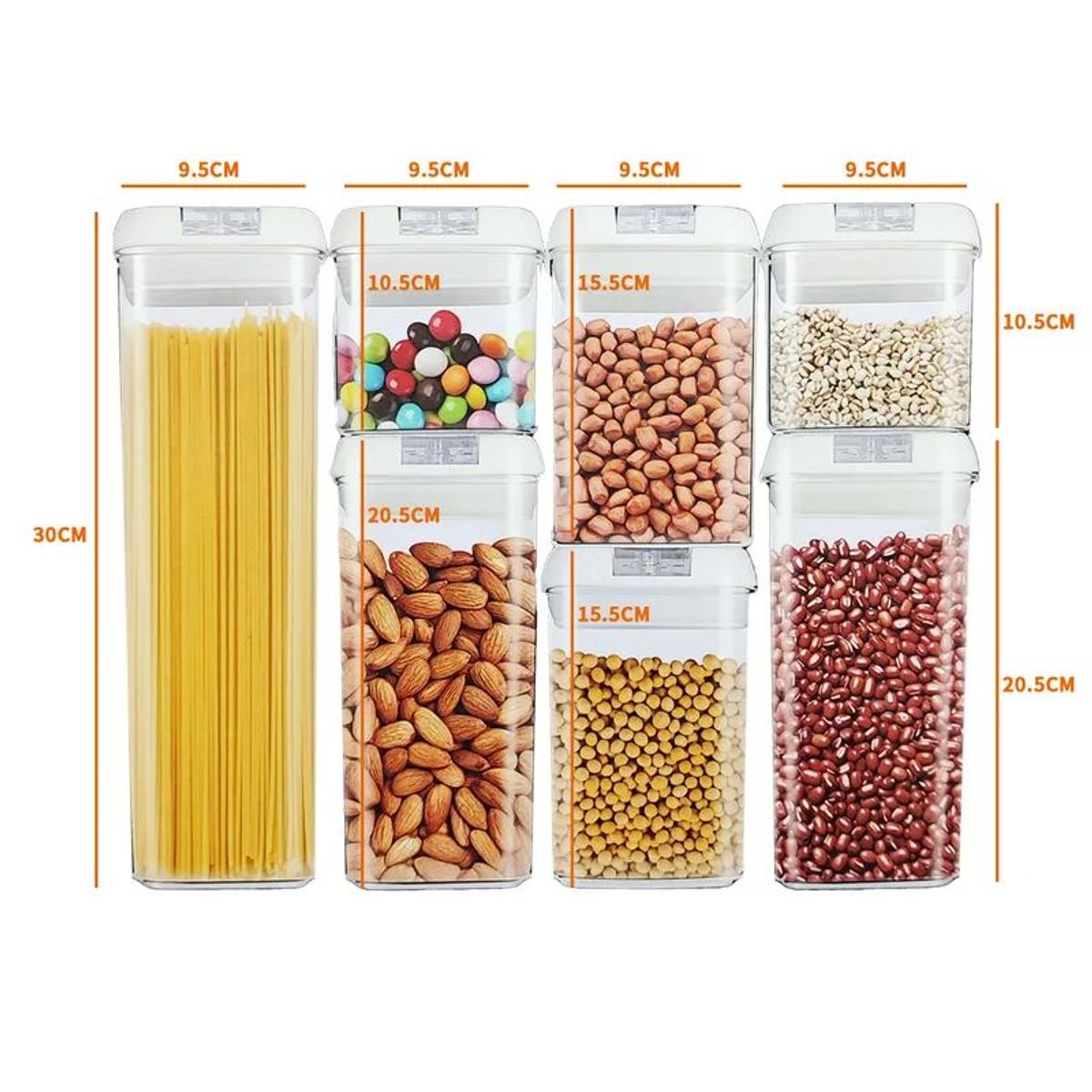 GENERICO - Set De 7 Contenedores Hermeticos De Plastico Cocina Despensa