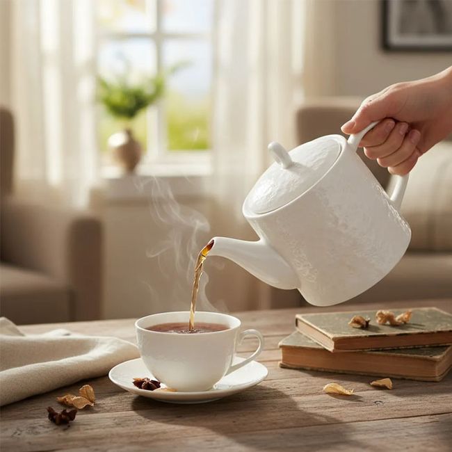 BRIC - Tetera De Porcelana Blanca Ideal Para Té O Infusiones