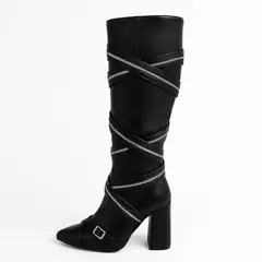 BOTELI - Botas Negras Tacón para Mujer 5Y40-1