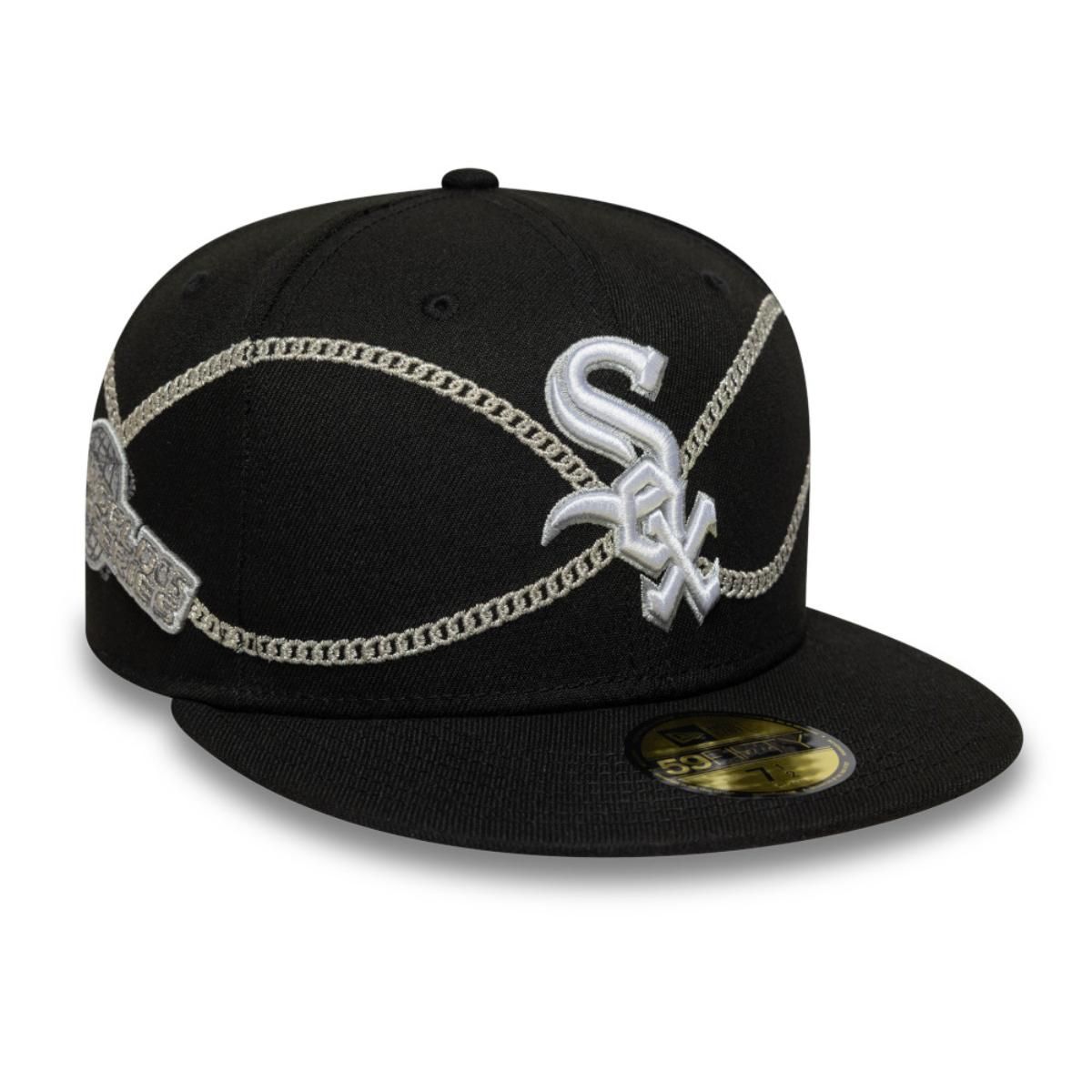 NEW ERA - Gorra 59Fifty Chicago Blanco Sox Chain Wrap Negro