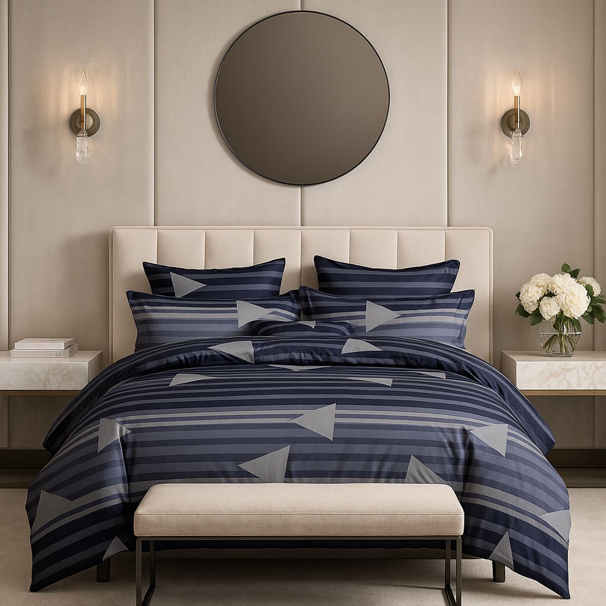 ARMONIA - Sábana 2 Plazas 800 Hilos Diseño Americano 835E