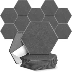 BLOCKADE - Paneles De Colores Absorbentes De Ruido Fibra Fieltro 12u Gris