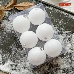 GENERICO - Pack X12 Esferas Navideñas Blancas Decoración Árbol Deco