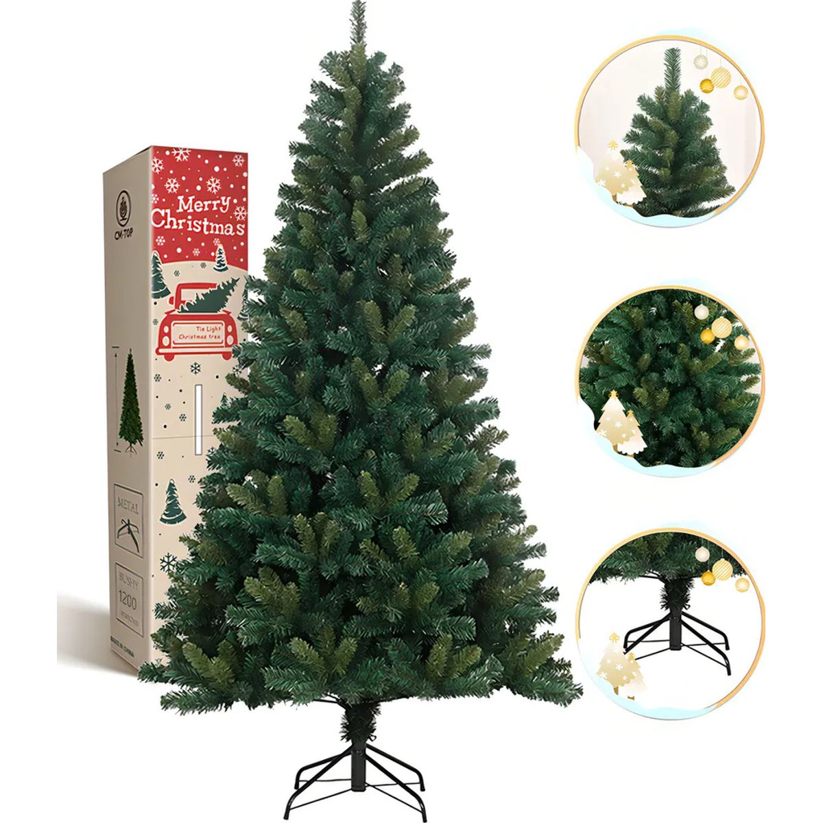 GENERICO - Árbol De Navidad Frondoso Cm-top 210 M Con 1200 Ramas Color Verde