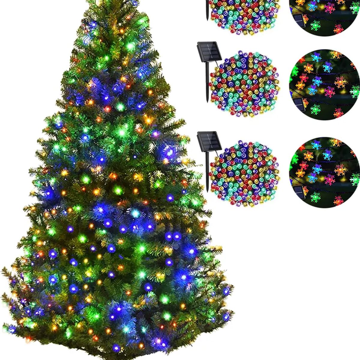 GENERICO - Arbol De Navidad 180mts + 6 Luces Solares Modelos Variados
