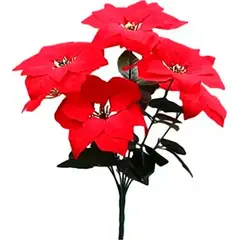 GENERICO - Flor Navideña Ramo De Flor Decoracion Navidad Pack 5 Flores