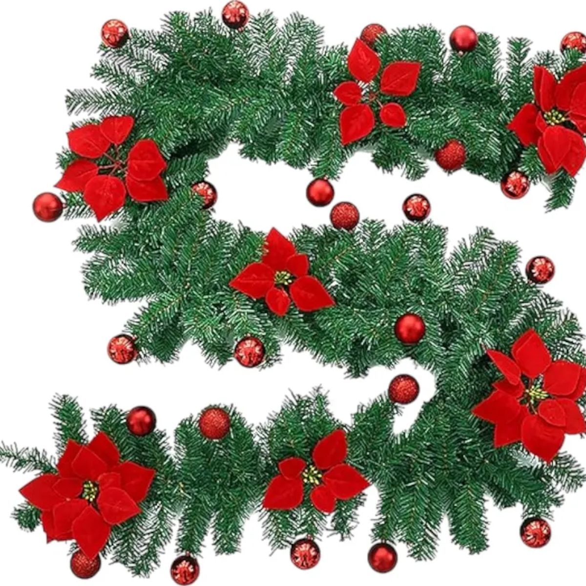 GENERICO - 10 Flores Navideñas Adorno Navideños Decoracion Arbol Navida