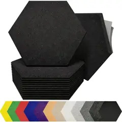 BLOCKADE - Paneles De Colores Absorbentes De Ruido Fibra Fieltro 12u Negro
