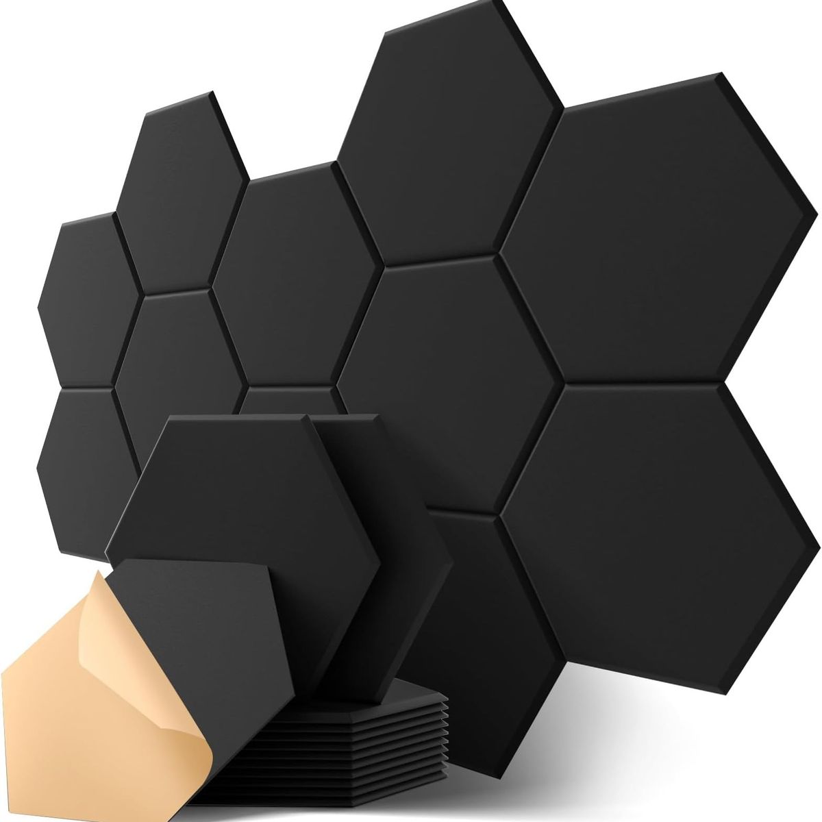 BLOCKADE - Paneles De Colores Absorbentes De Ruido Fibra Fieltro 12u Negro