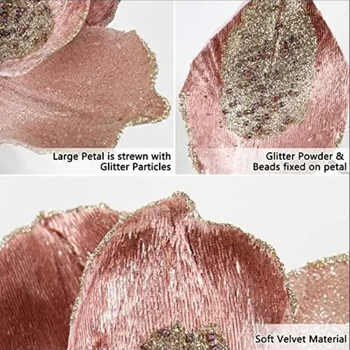 GENERICO - Pack 3 Flores Navideña Adorno De Navidad Decoración Árbol