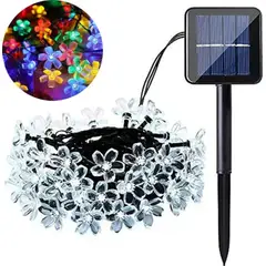 GENERICO - Luces Solares Guirnalda Navidad Flor Multicolor 6 Metros