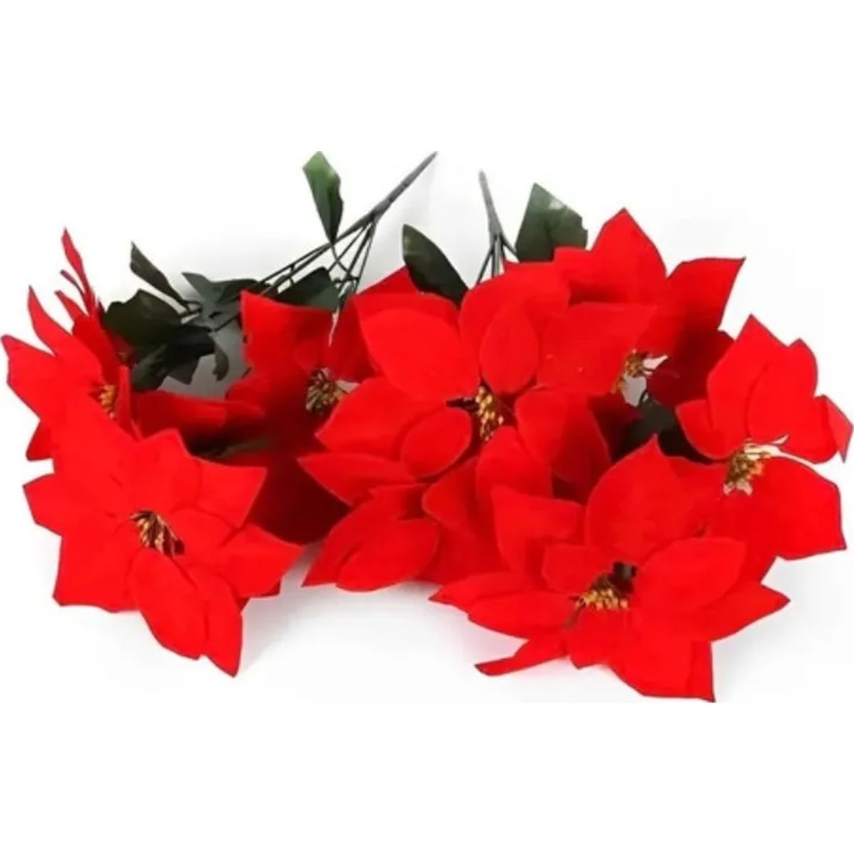 GENERICO - Pack 12 Flores Navideña Pequeña Adorno Navidad Decoración