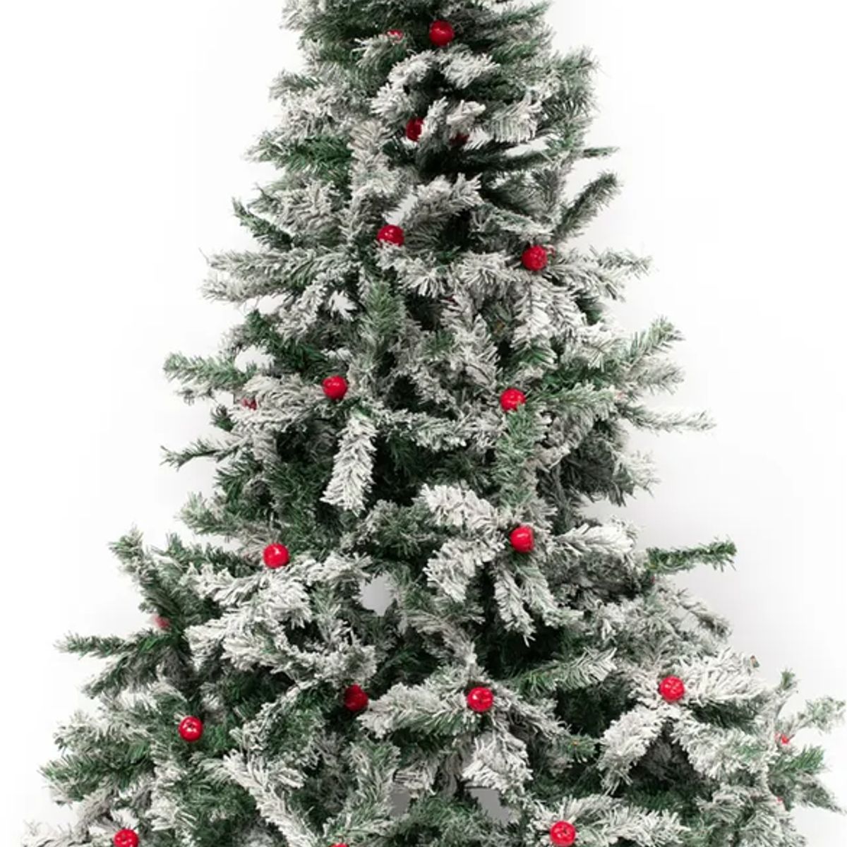 GENERICO - Árbol De Navidad Frondoso Nevado Con Manzanas 210m Verde Nevado